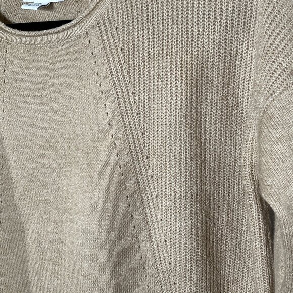 Calvin Klein Beige Knit Sweater Medium Crewneck Pullover - Picture 5 of 12